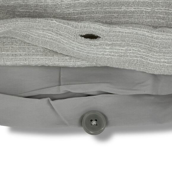 Restoration Hardware Striated Cotton Linen Duvet Cover King Size Mist Gray - Picture 3 of 7